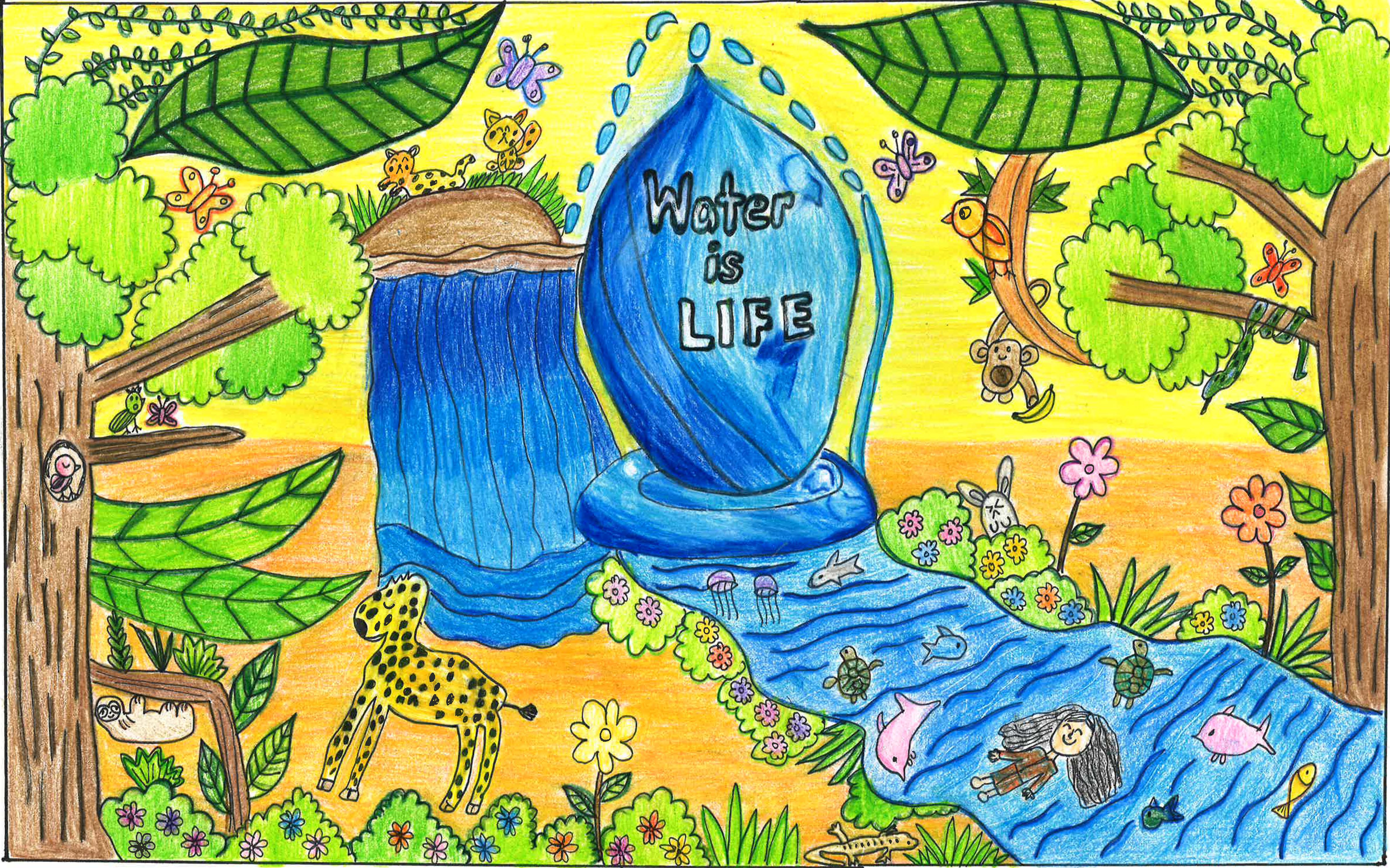 water conservation drawings for children