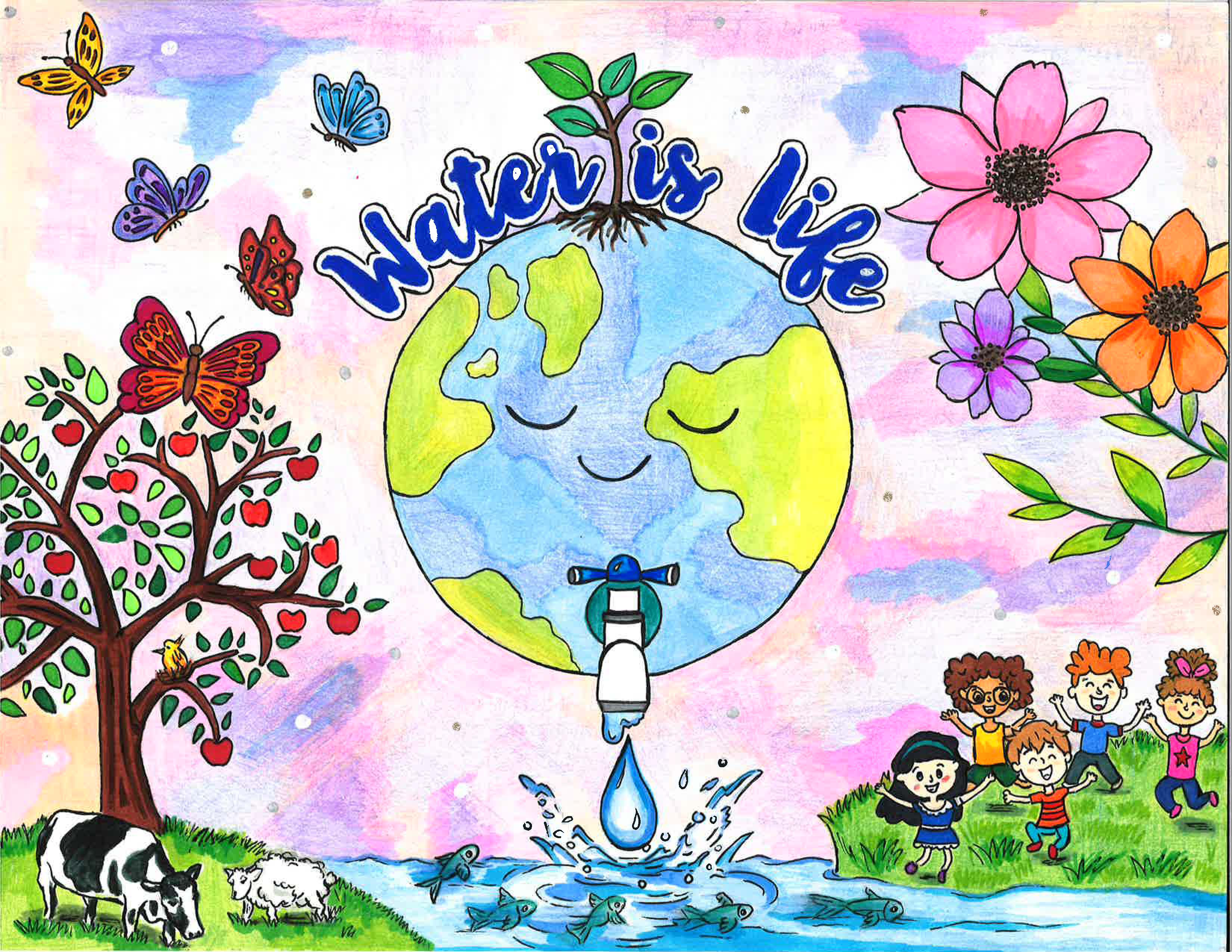 How to draw water conservation drawing | Save water drawing - YouTube-omiya.com.vn